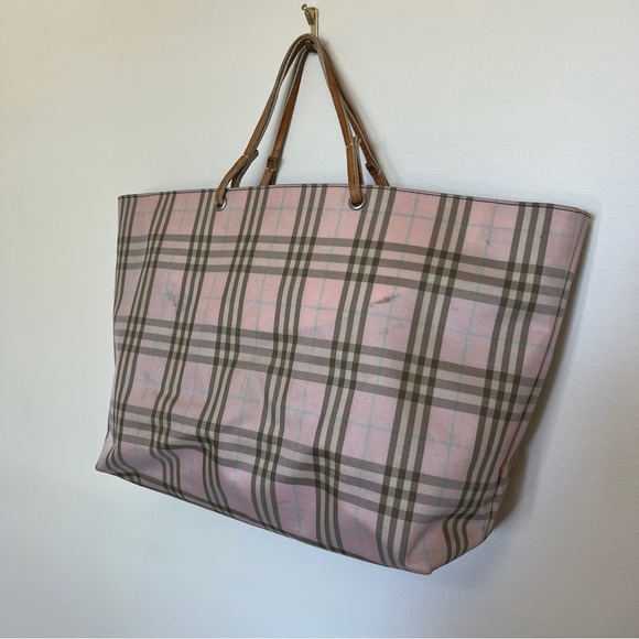 Burberry London Pink Nova Check Tote Shopper Tote - Picture 5 of 11